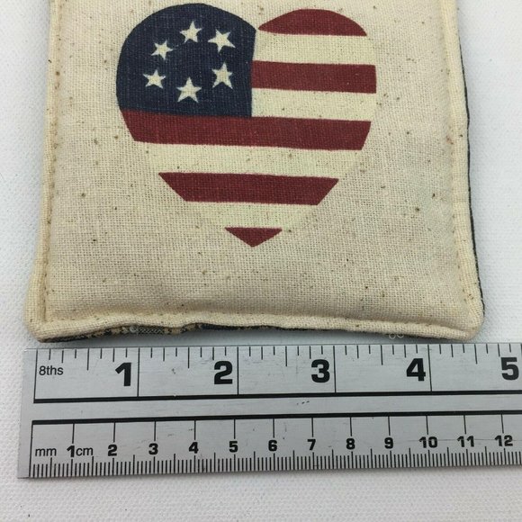 Americana Home Decor Mini Pillow White Heart USA - Picture 11 of 12